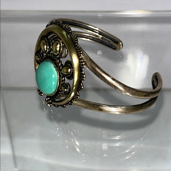NWOT Genuine Carolyn Pollack Sterling Silver Turquoise Cowgirl Cuff Bracelet - Picture 5 of 9